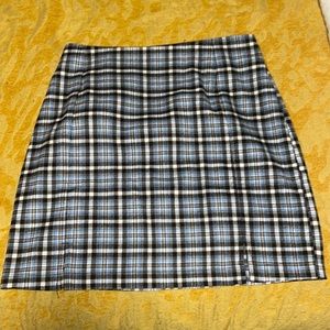 EyeShadow Blue Plaid Mini Skirt